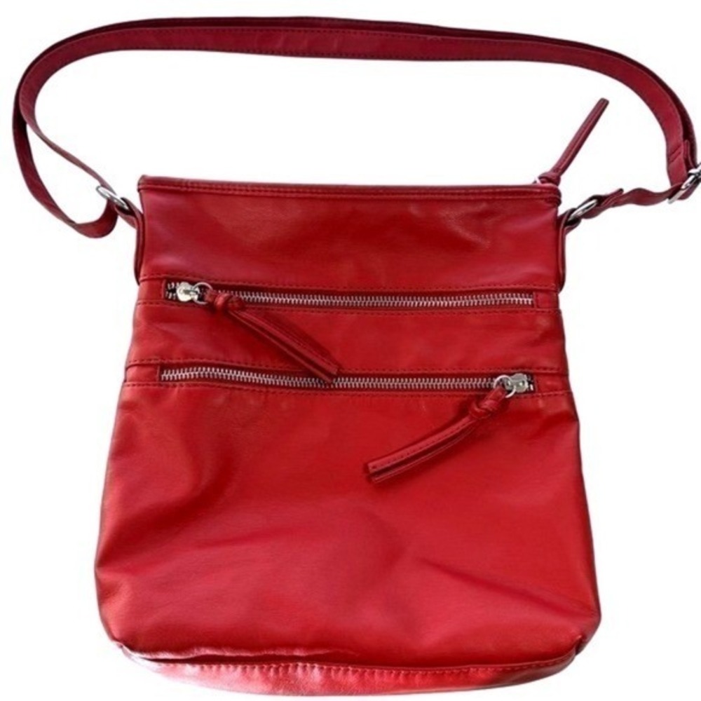 Bueno Purse Bag Red Women's Medium Faux Leather Multi Pocket‎